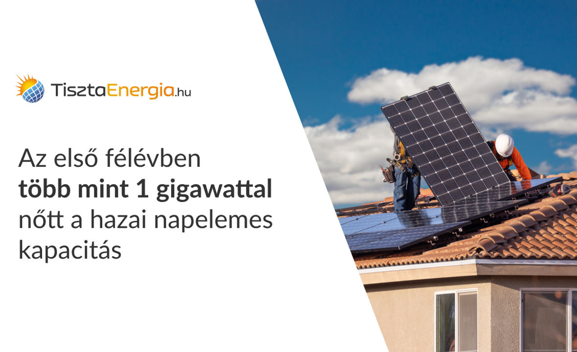 Az első félévben több mint 1 gigawattal nőtt a hazai napelemes kapacitás