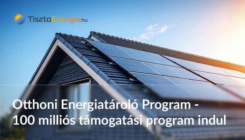 Otthoni Energiatároló Program - 100 milliós támogatási program indul